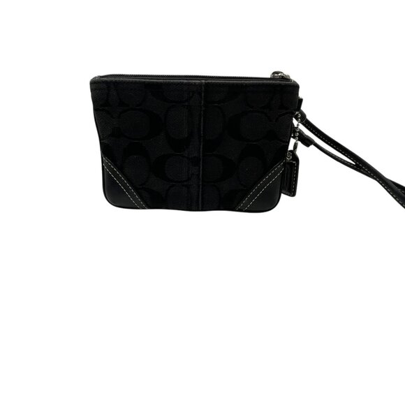 Coach Signature Leatherware Corner Zip Wristlet - Black - Picture 10 of 10